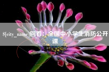 永城回看：全国中小学生消防公开课