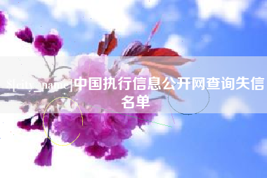 永城中国执行信息公开网查询失信名单
