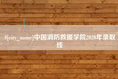 永城中国消防救援学院2020年录取线