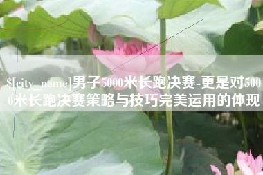 永城男子5000米长跑决赛-更是对5000米长跑决赛策略与技巧完美运用的体现