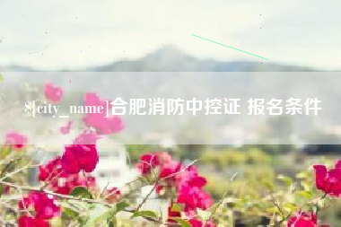 永城合肥消防中控证 报名条件