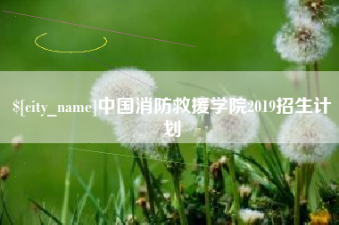 永城中国消防救援学院2019招生计划
